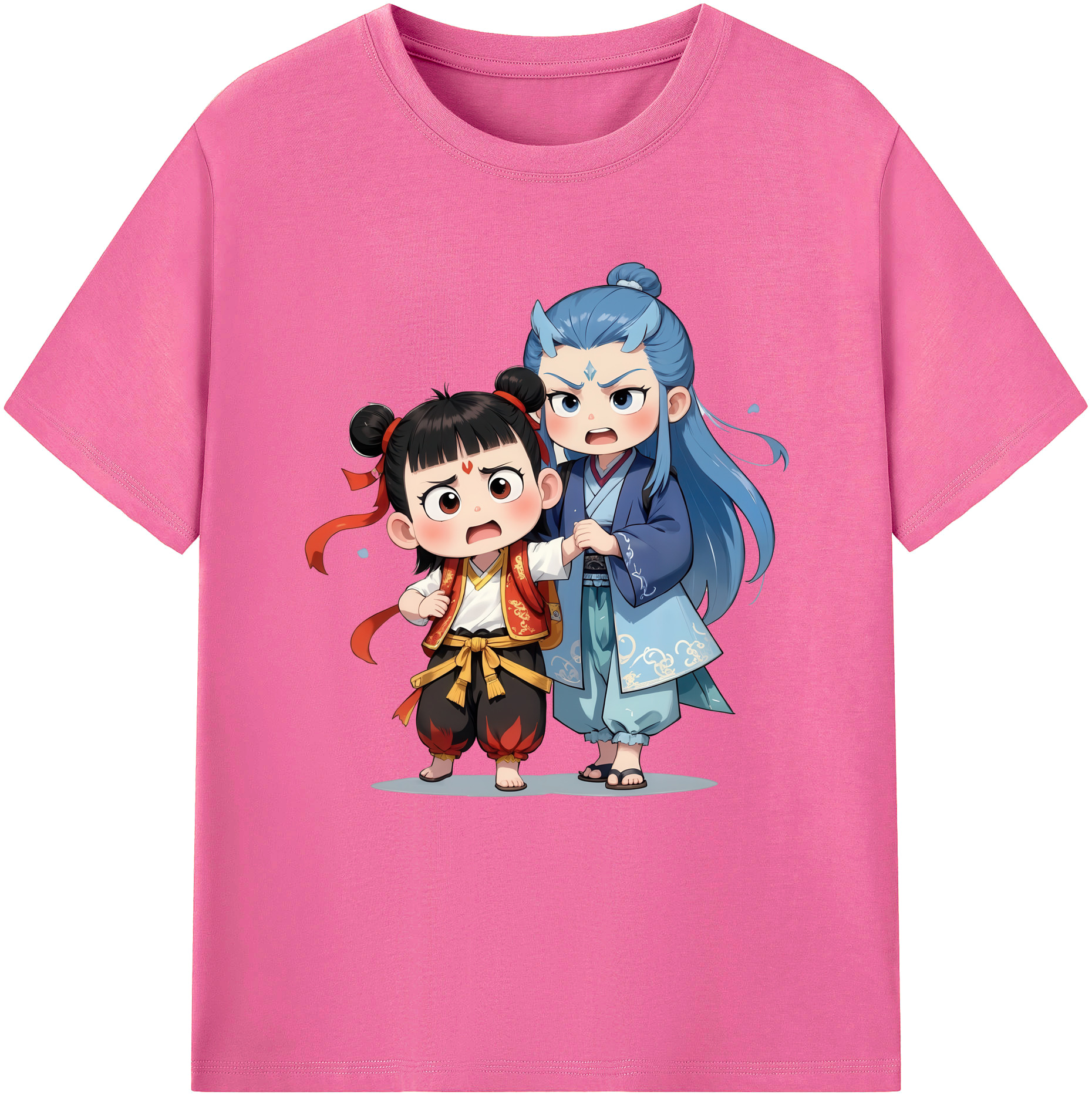 （画像用） Ne Zha 2 ナタ 魔童の大暴れ レディースカジュアルプリントTシャツ（綿100％）